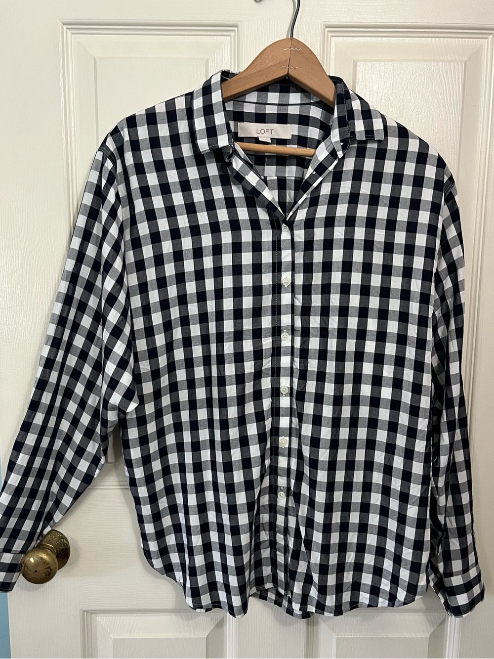LOFT NWT Gingham Button-Down Women’s size XS
